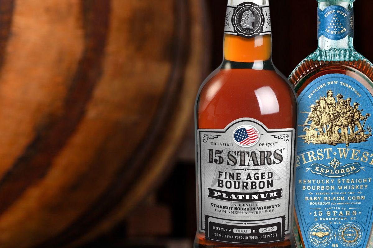 15 Stars Fine Aged Bourbon bottles, Bardstown, Kentucky - SLB Cares sponsor