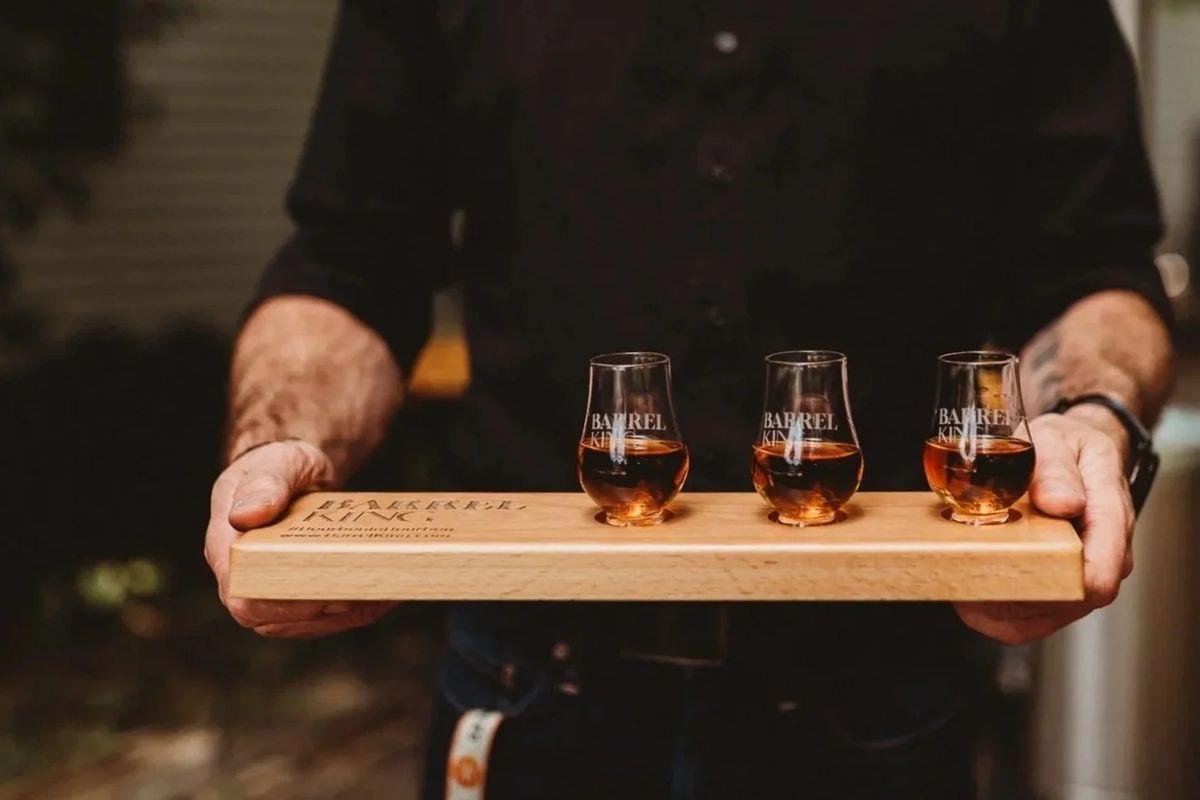 Barrel King bourbon tasting flight, Bourbon, Missouri - SLB Cares sponsor
