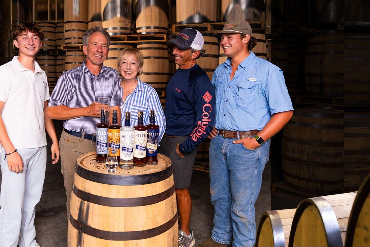 J.T. Meleck Distillers whiskey lineup in the barrel house, Branch, Louisiana - SLB Cares sponsor